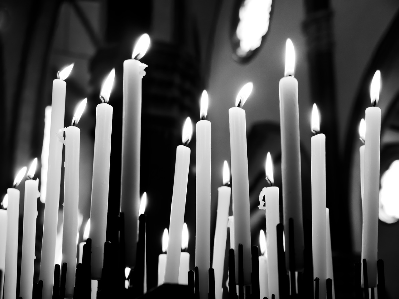 candles prayers black and white free photo