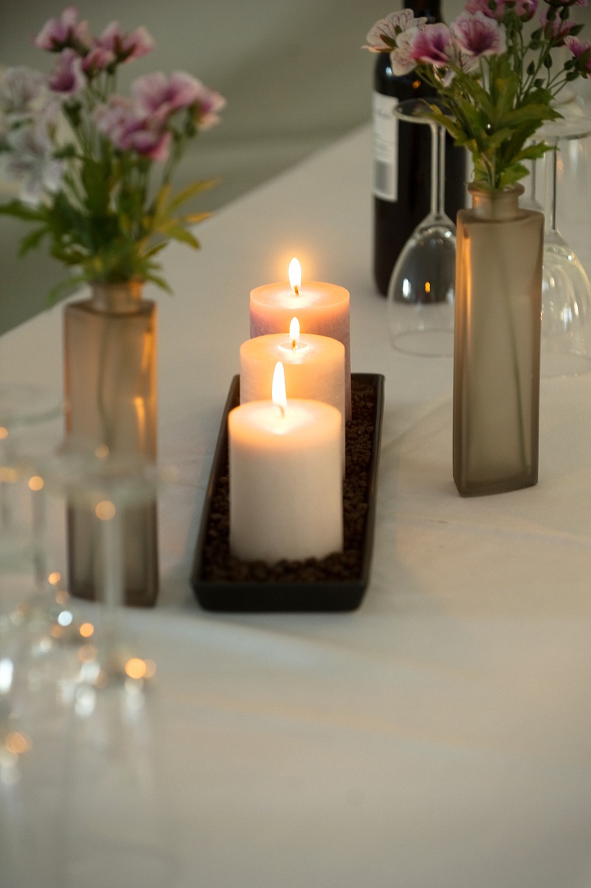 candles dinner table free photo