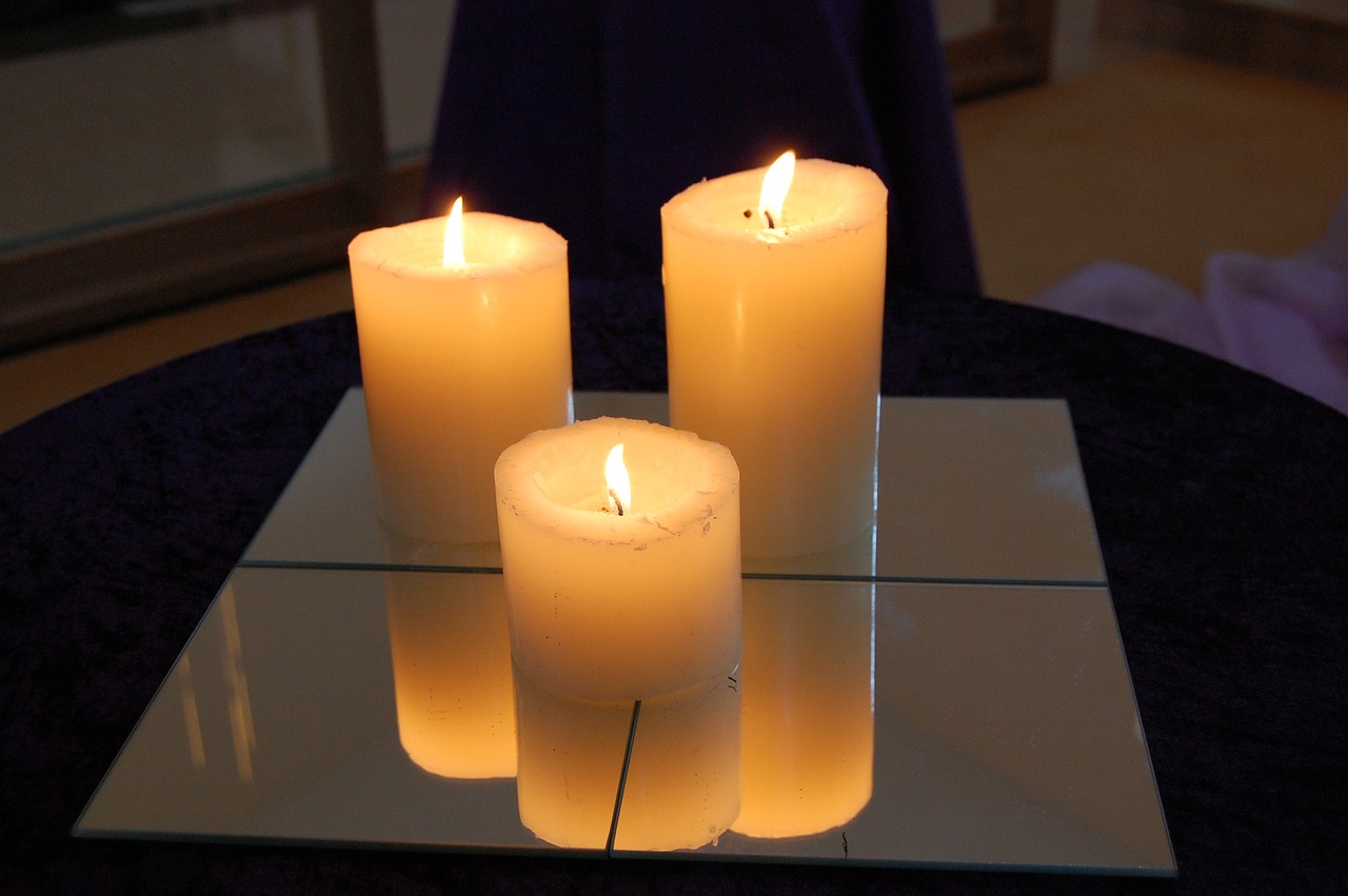 candles mirror reflection free photo