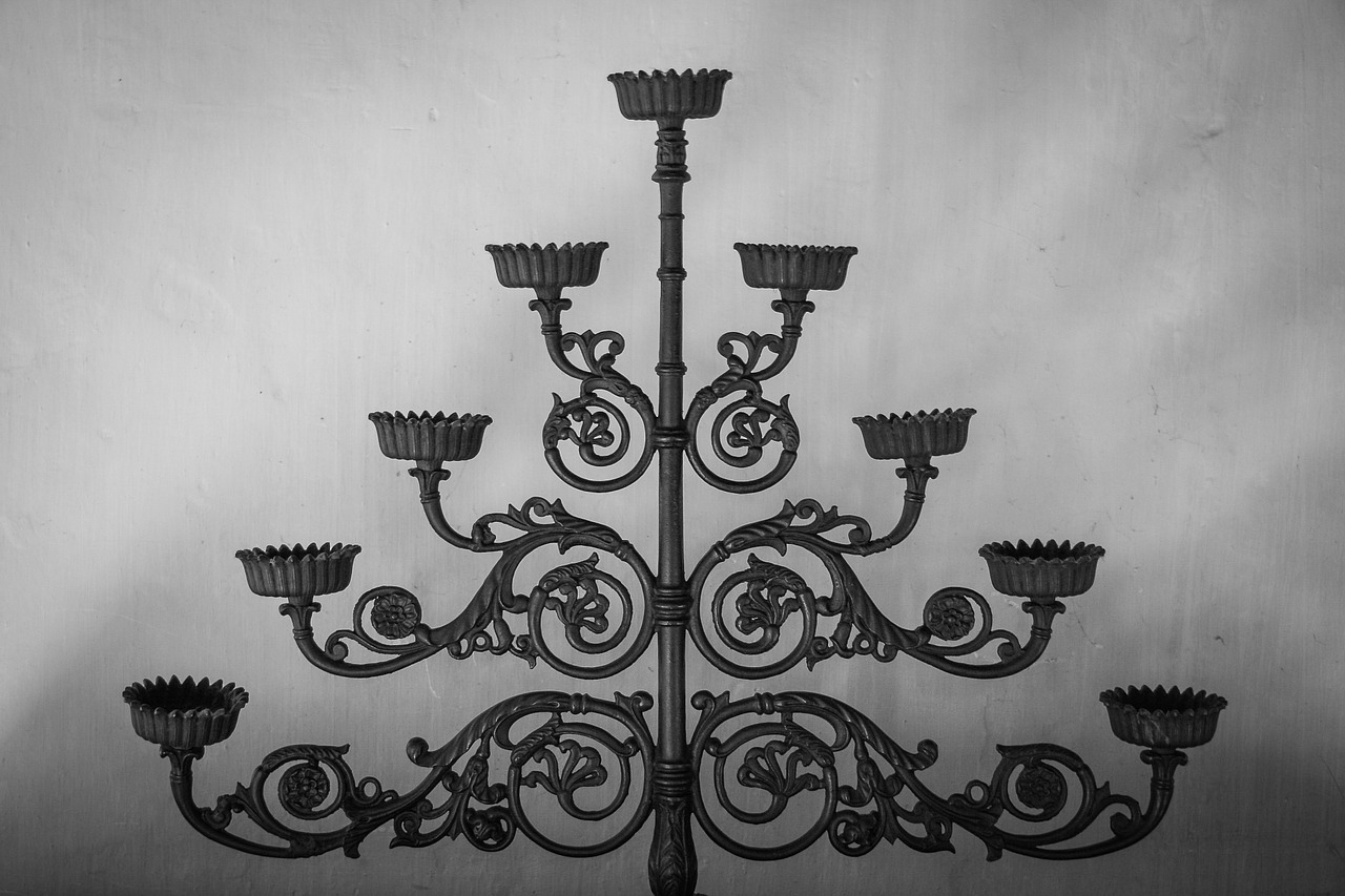 candlestick black and white candle holders free photo