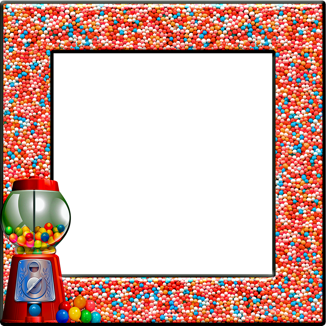 candy frame  gumball  gum free photo