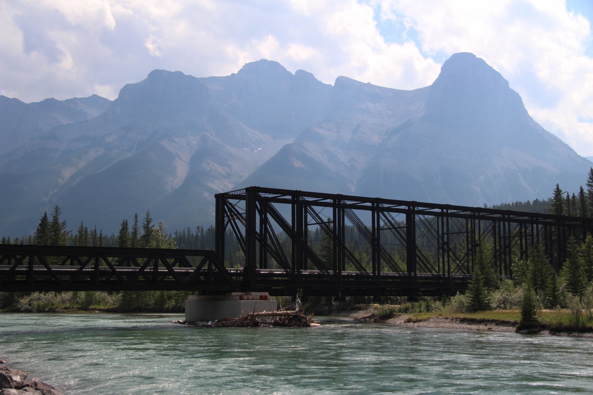 canmore railway bridge free photo