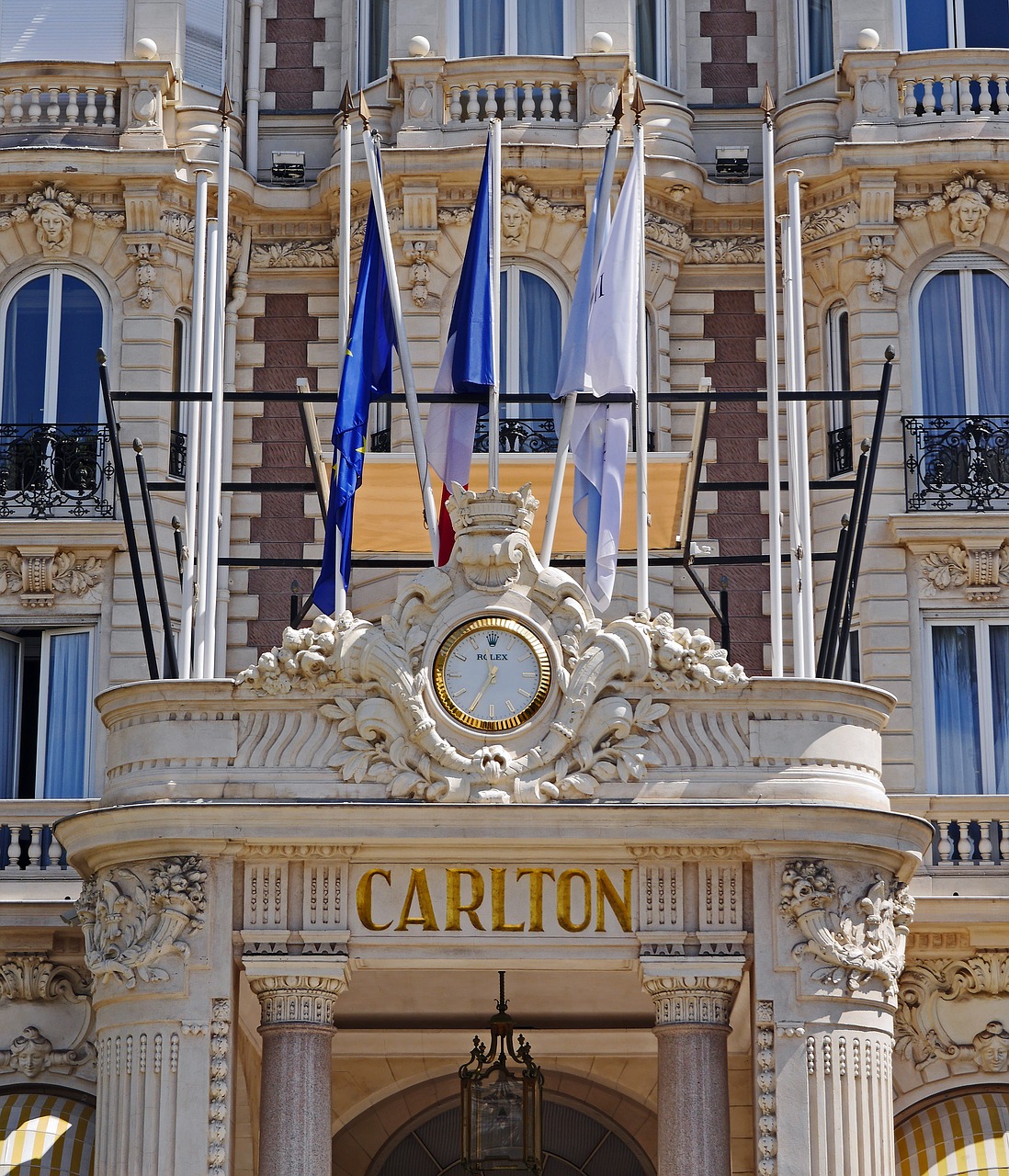 cannes hotel entrance palatial free photo
