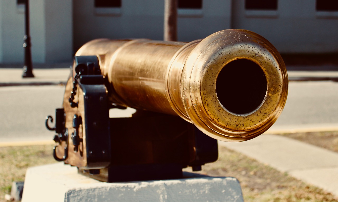 cannon gold military free photo
