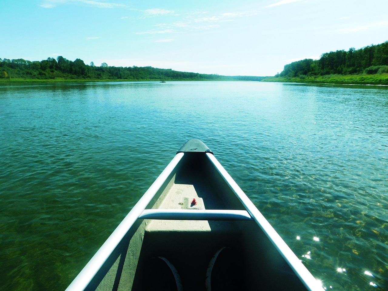 canoe water landscape free photo