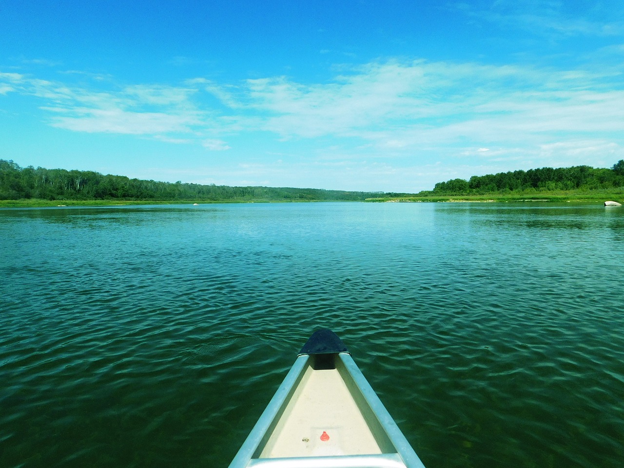 canoe water landscape free photo