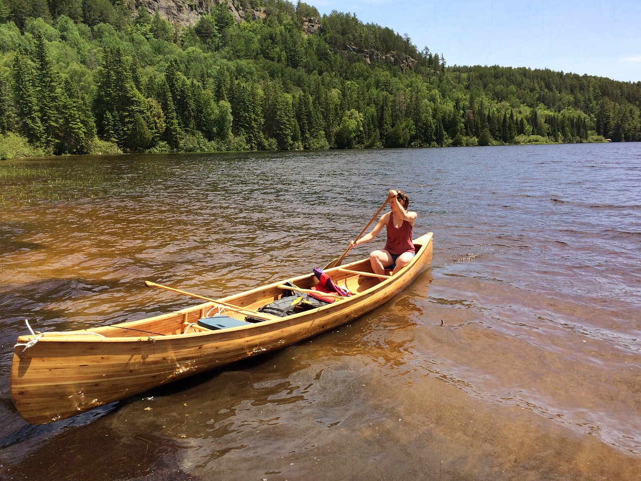 canoe cedar wood free photo