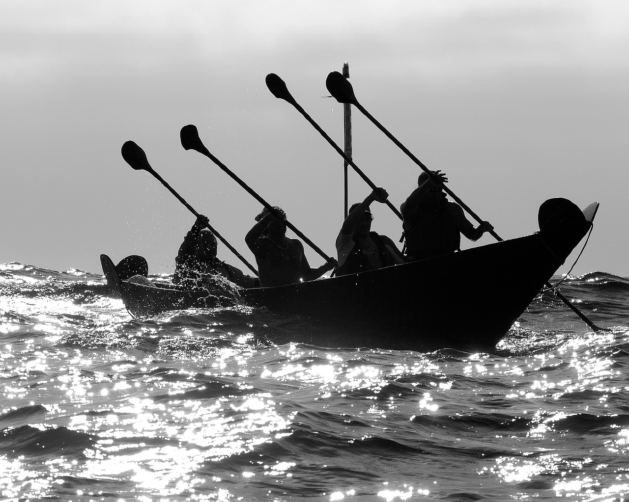 canoe  ocean  water free photo