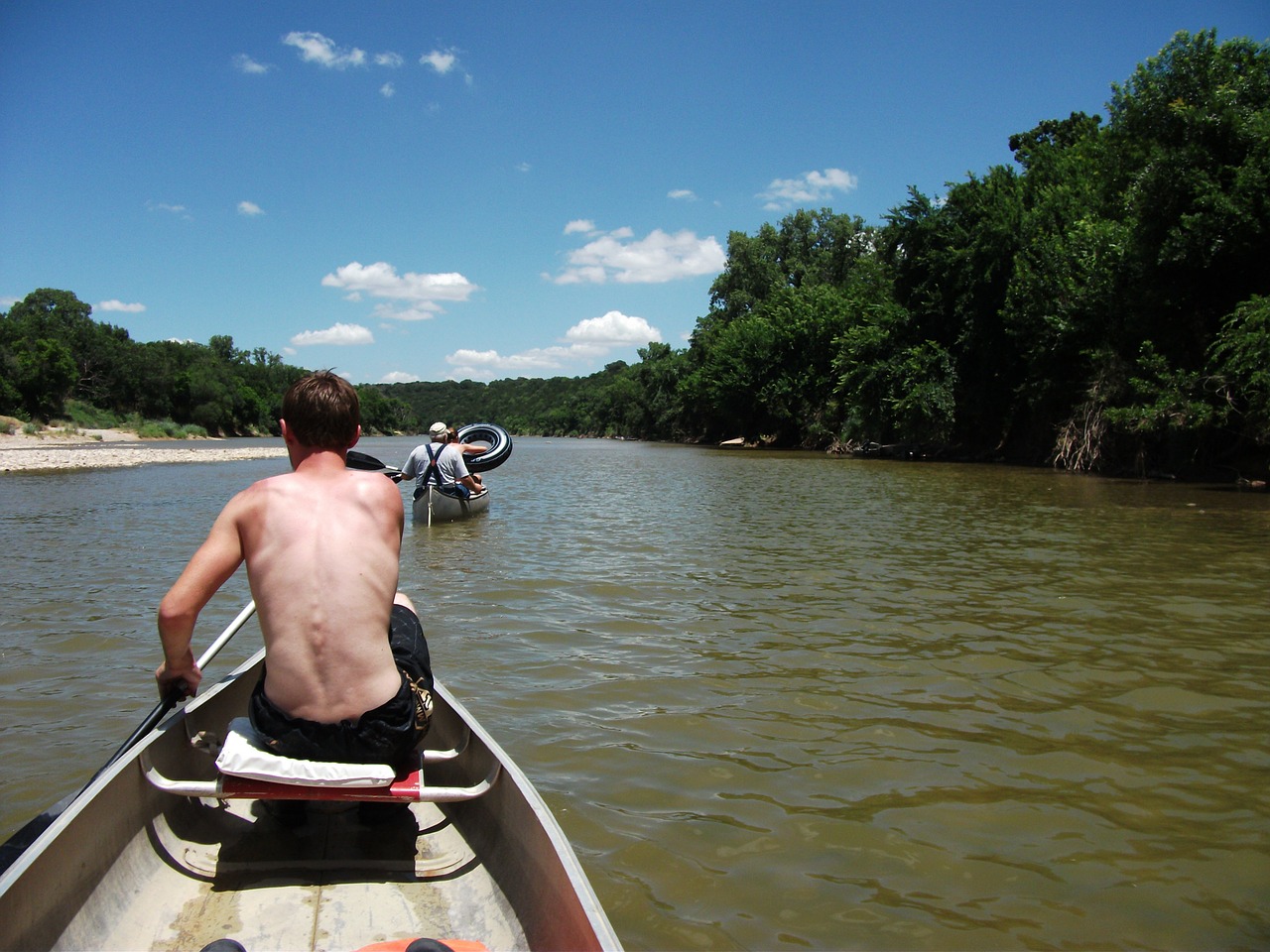 canoeing brazos river texas free photo