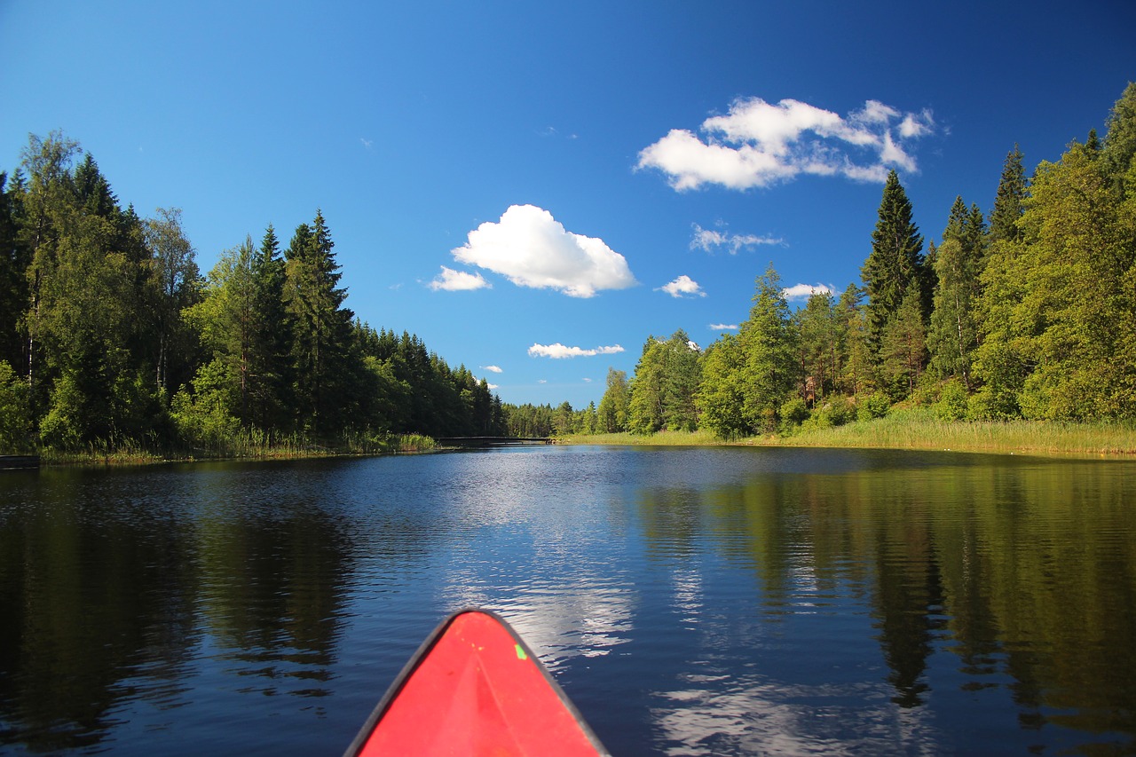 canoeing sweden landscape free photo