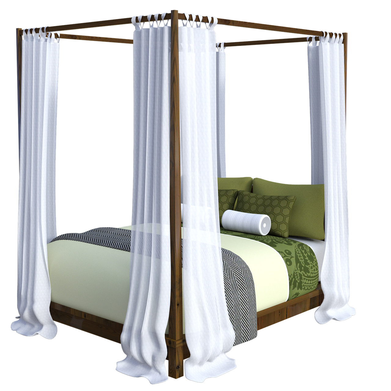 canopy  bed  curtains free photo