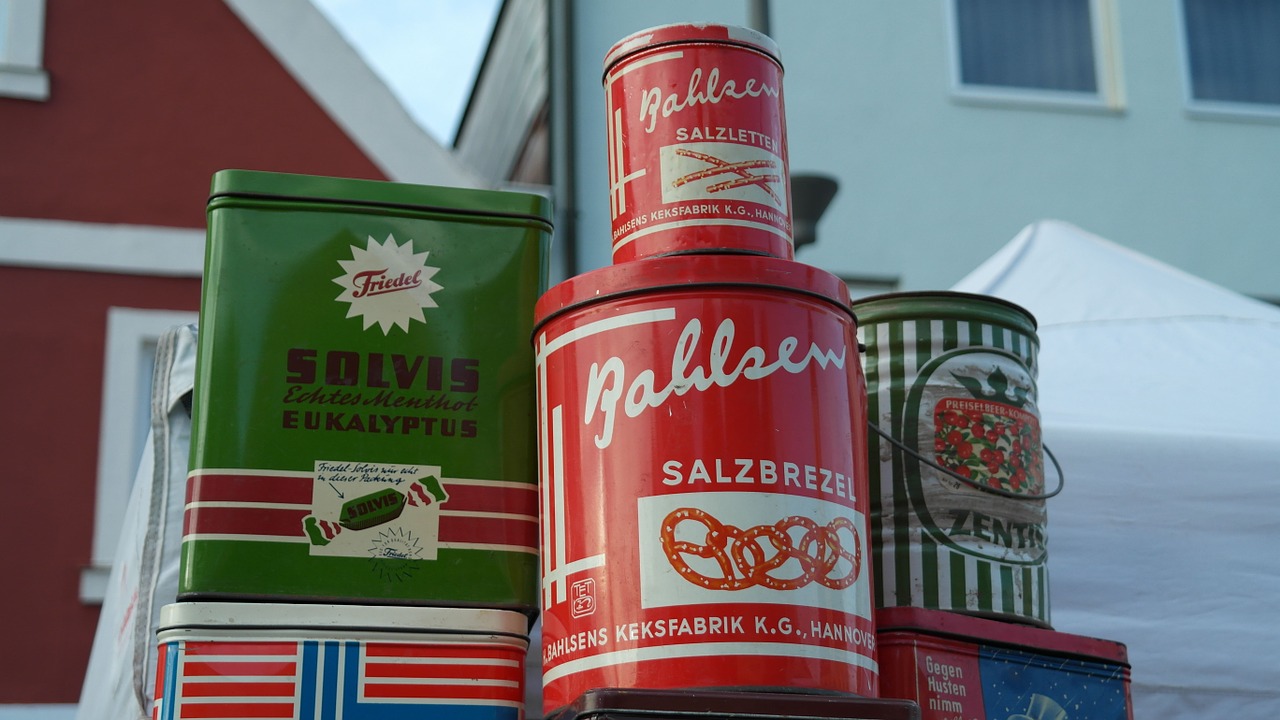 cans bahlsen tin cans free photo