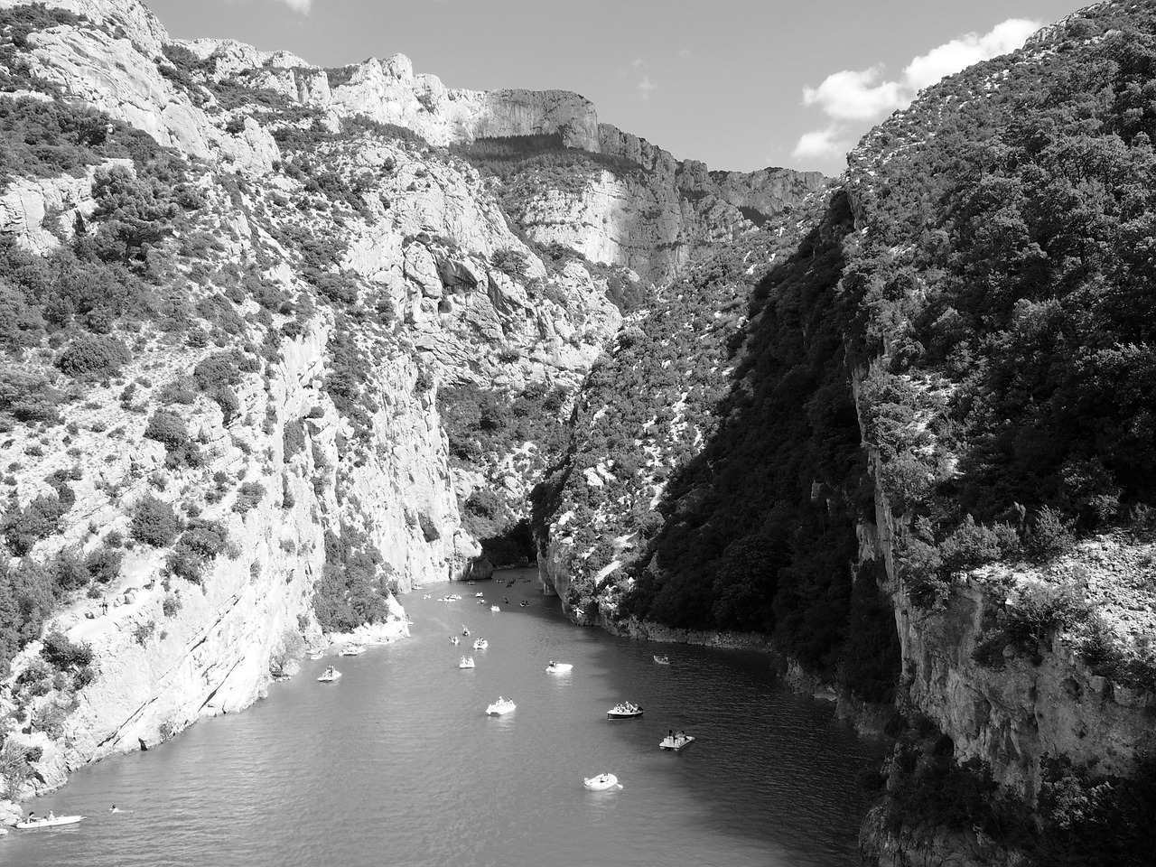 canyon canoe black white free photo