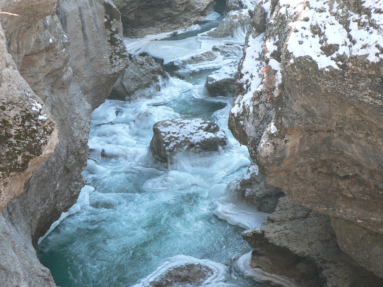 canyon river winter free photo