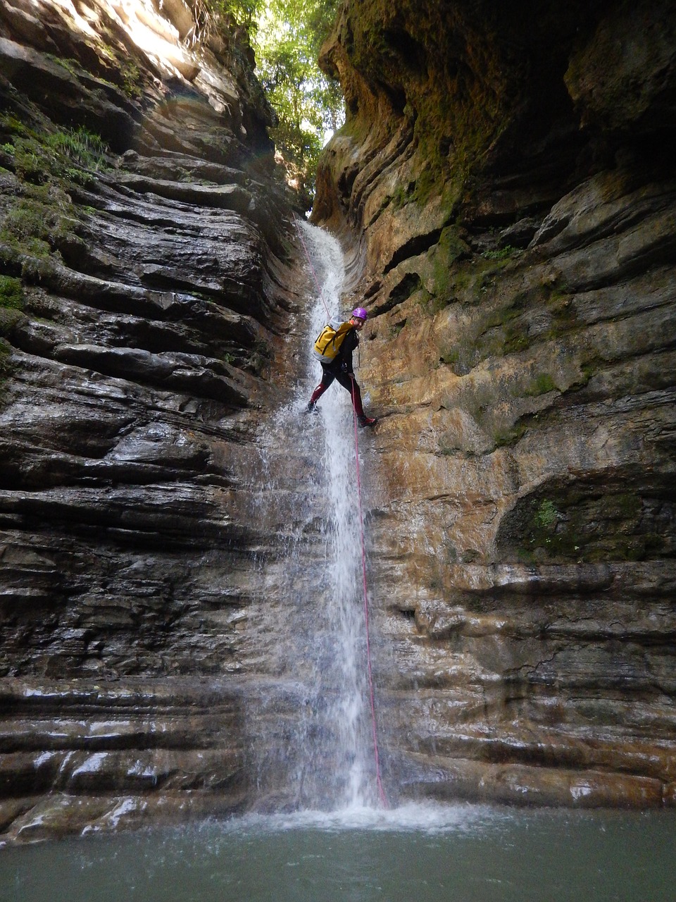 canyoning descent canyoning rappelling free photo