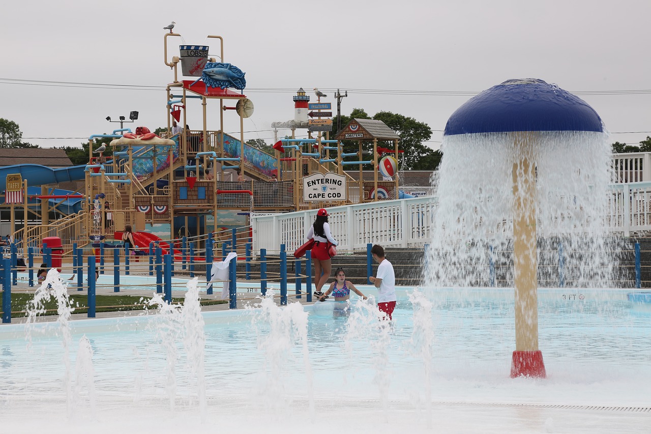 cape cod  water park  inflatable park free photo