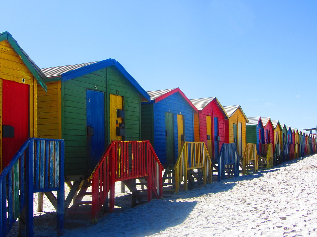 cape town beach huts free photo