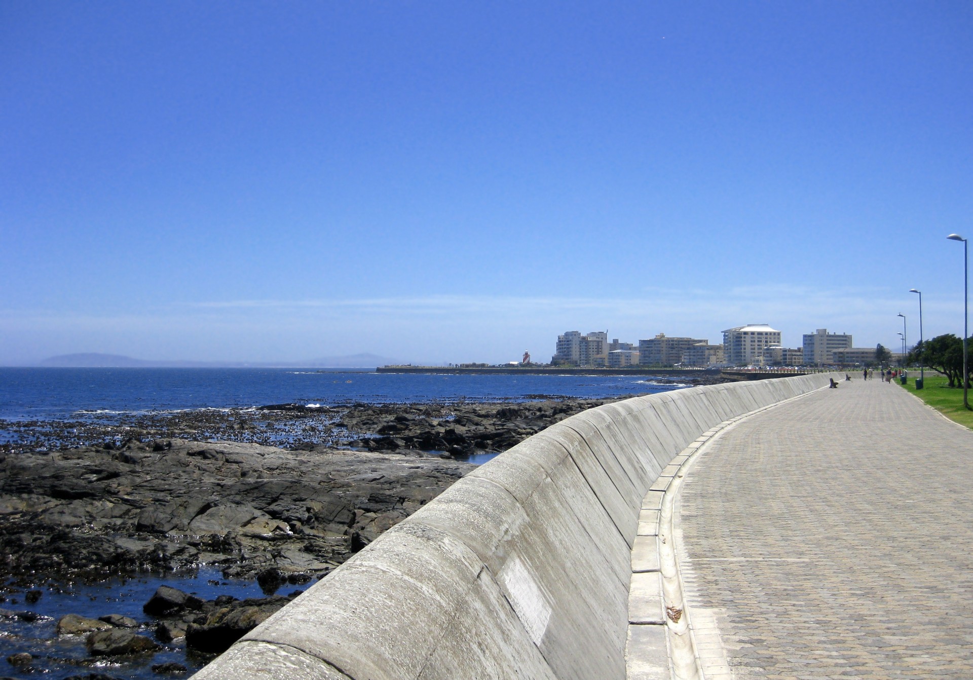 cape town promenade sea wall free photo