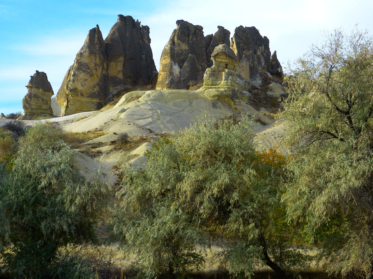 cappadocia tufa rock formations free photo