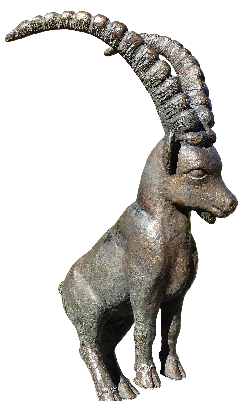 capricorn bronze statue animal figure free photo