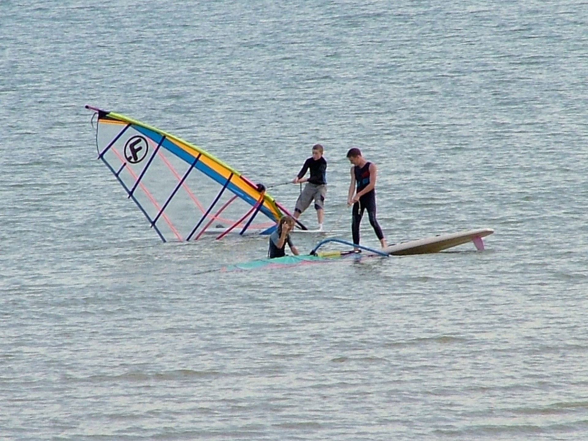 sailboard capsized capsized free photo