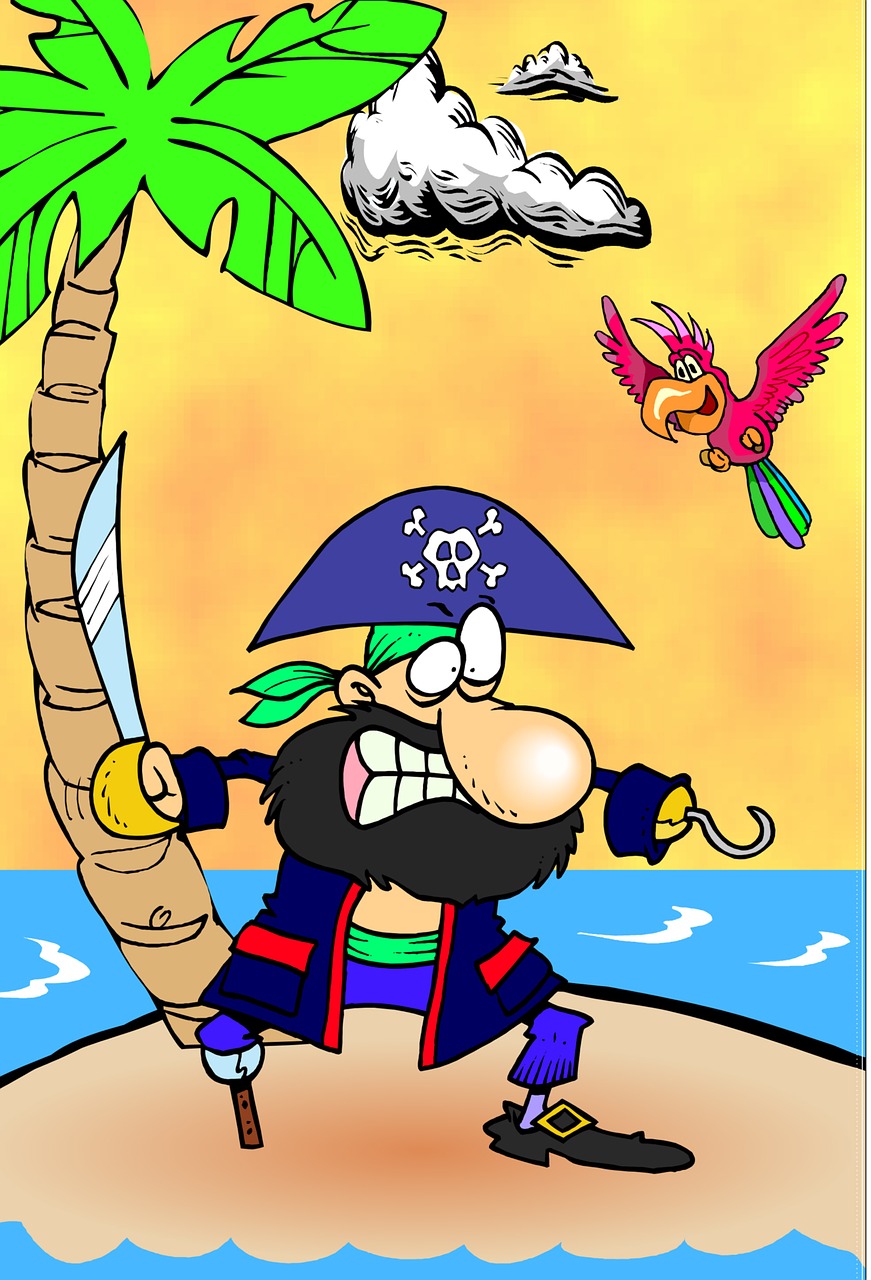 captain hook parrot island free photo