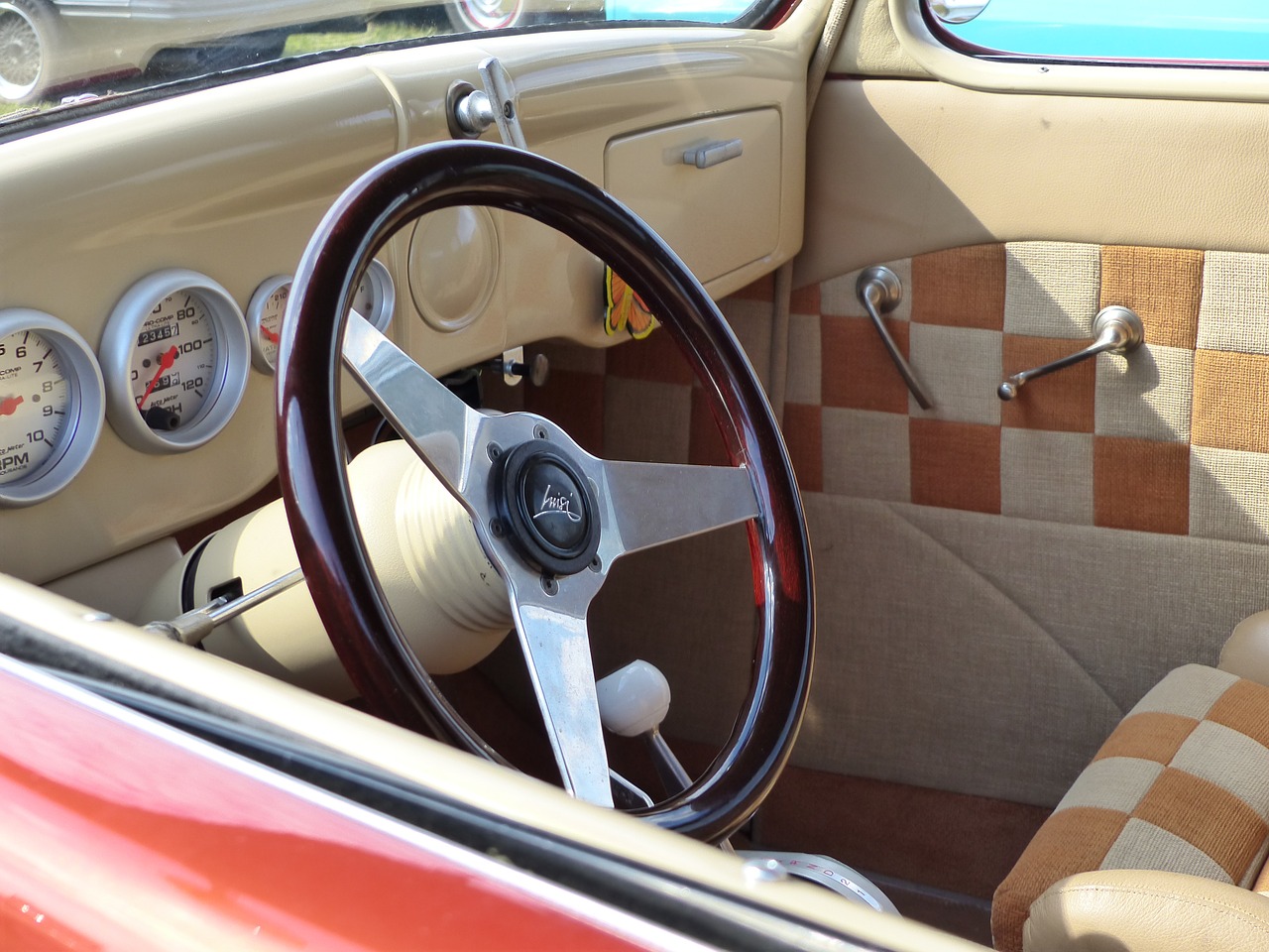 car steering wheel dashboard free photo