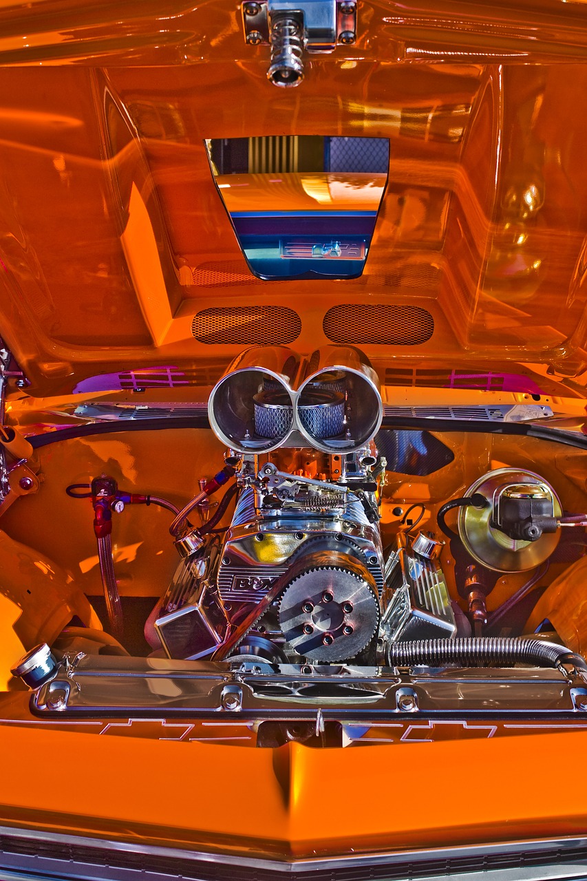 car chrome engine free photo
