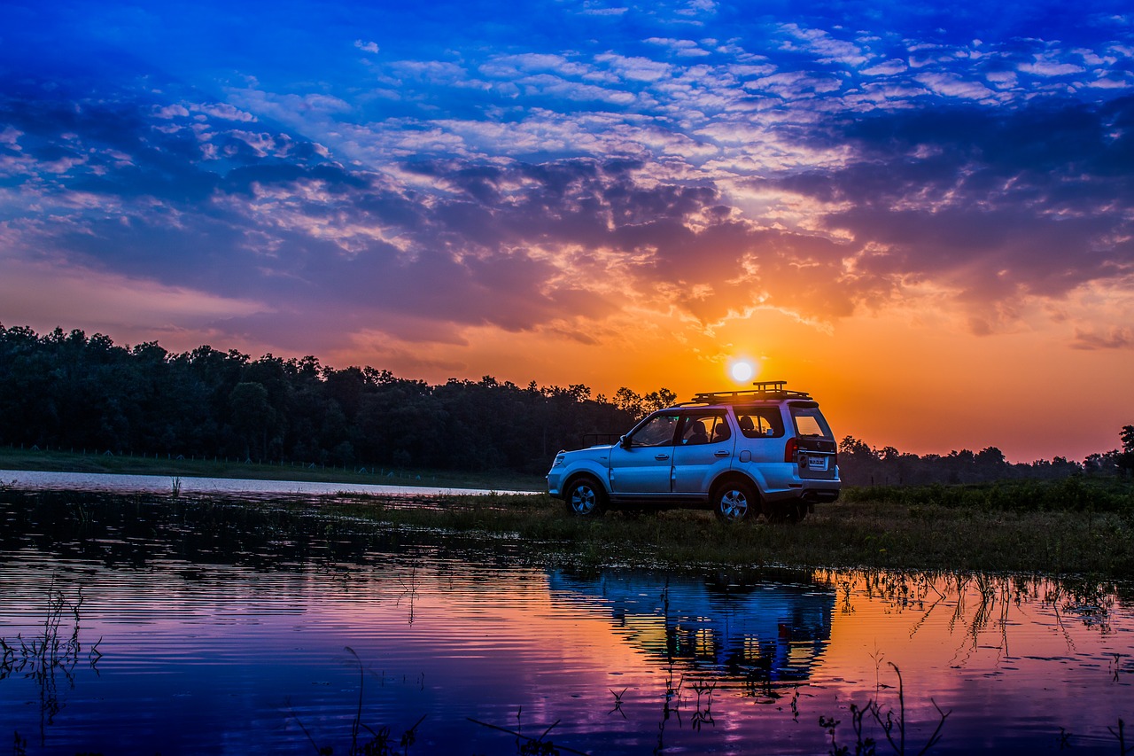 car sunset off-road free photo