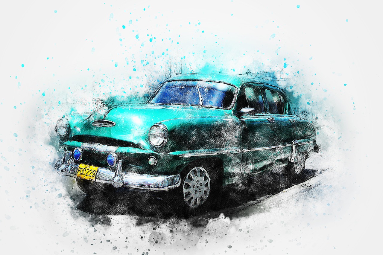 car old car art free photo