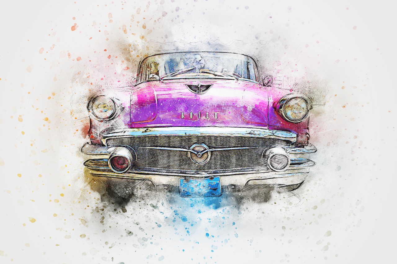 car old car art free photo