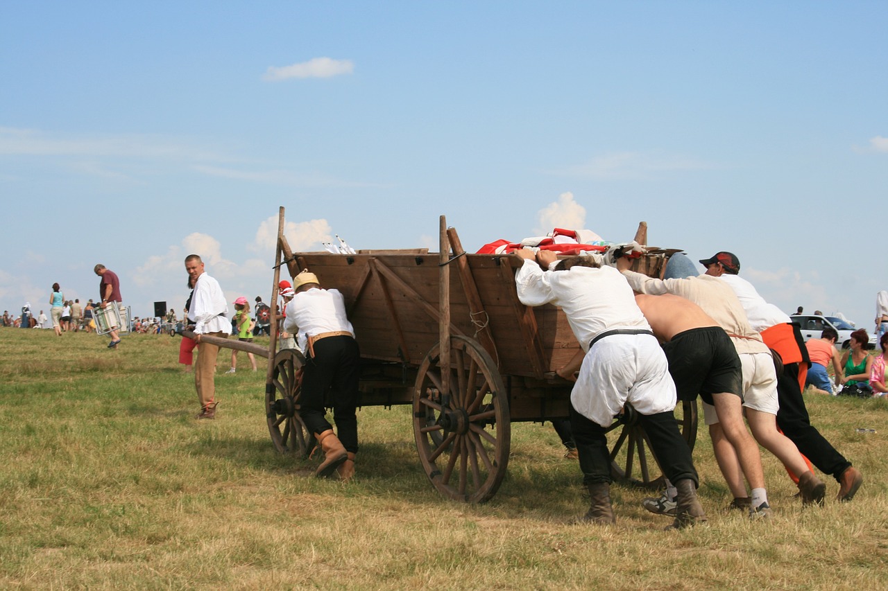 car people village free photo