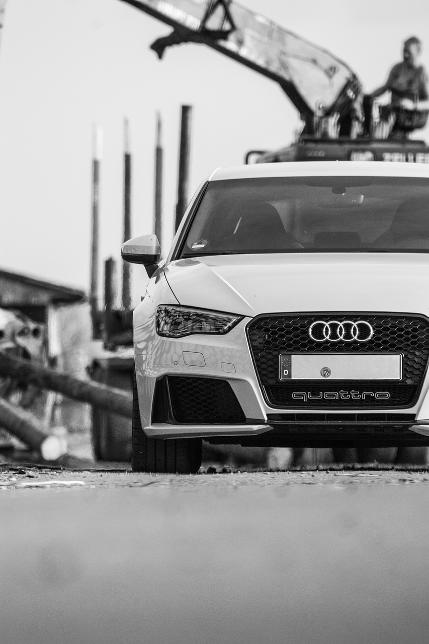 car audi black and white free photo