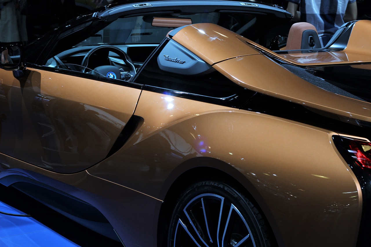 car  bmw i8 roadster  auto show zagreb 2018 free photo