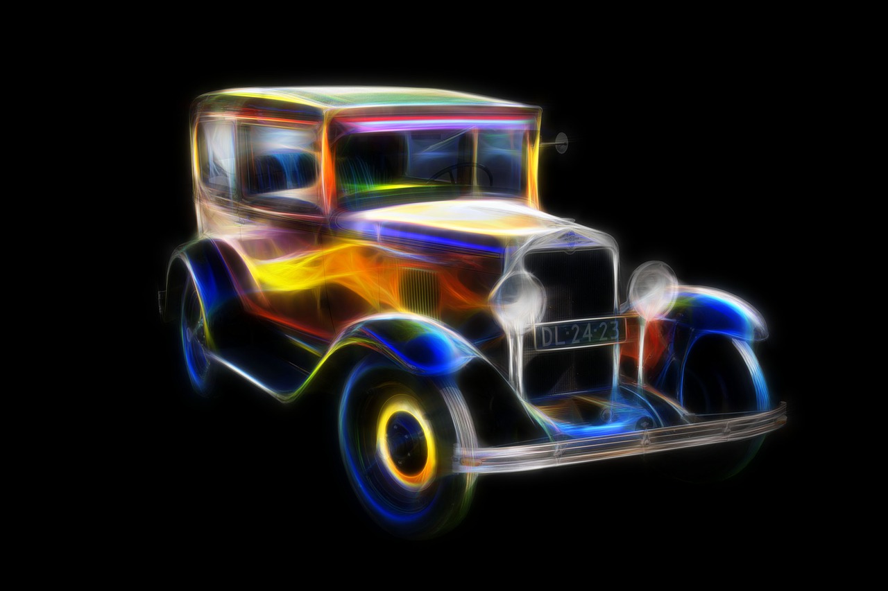 car  antique car  fractal free photo