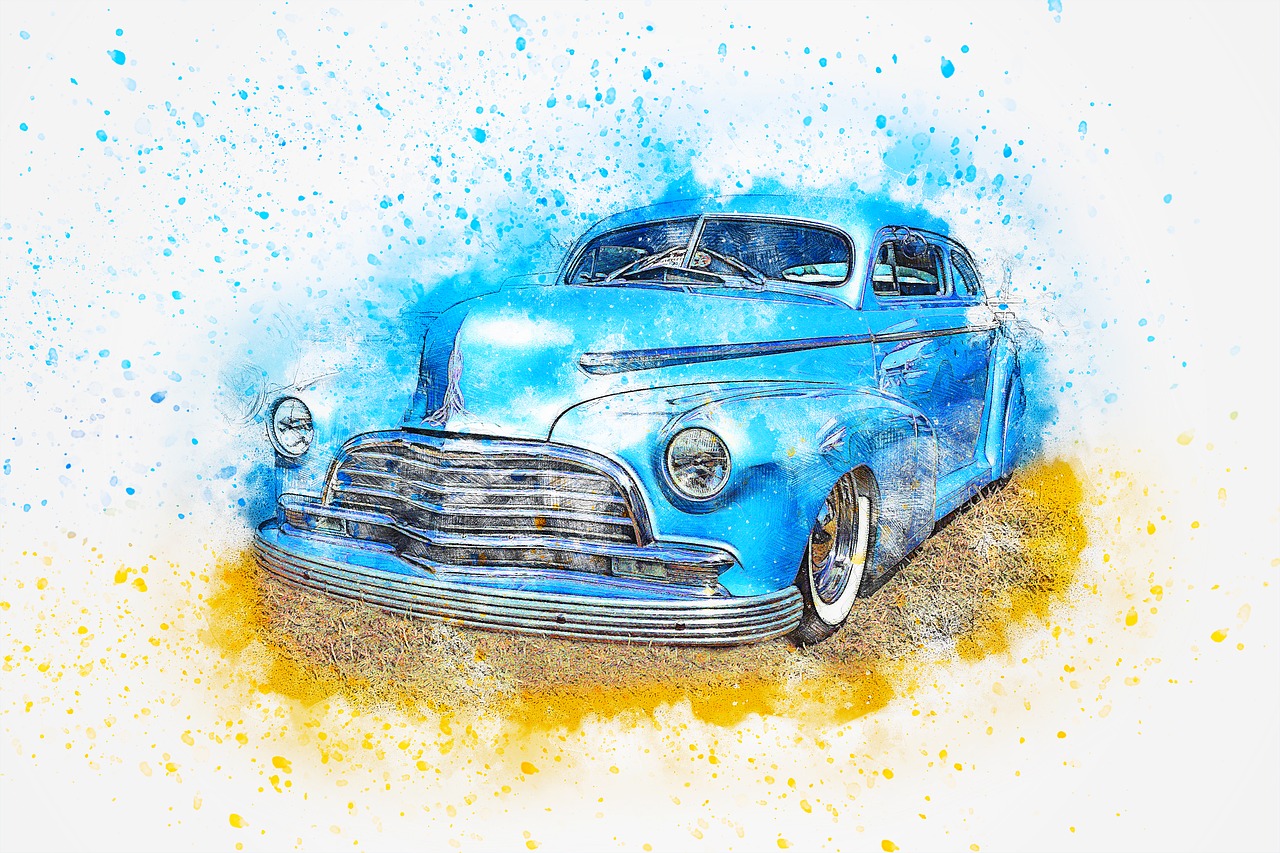 car  blue  oldtimer free photo