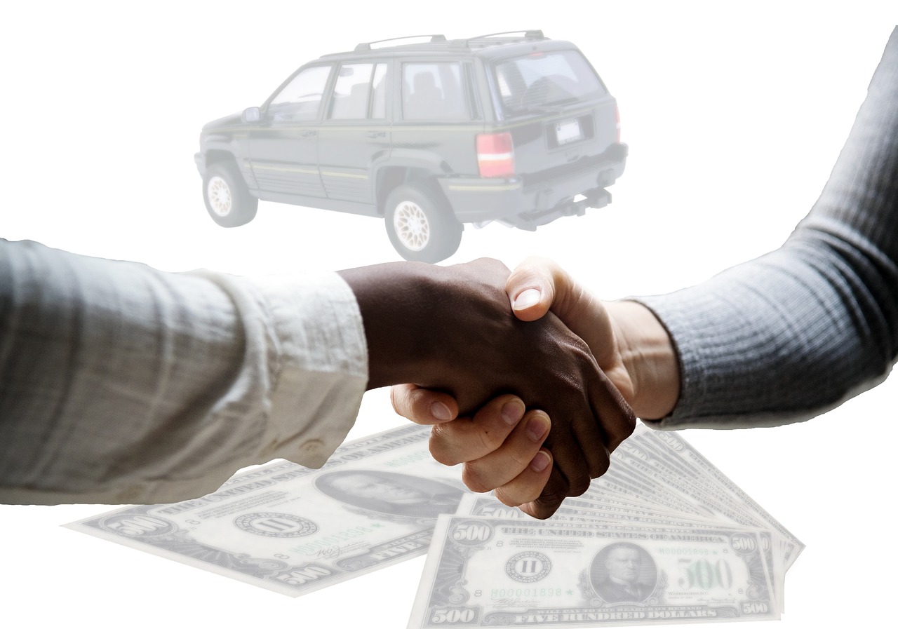 car  sale  handshake free photo