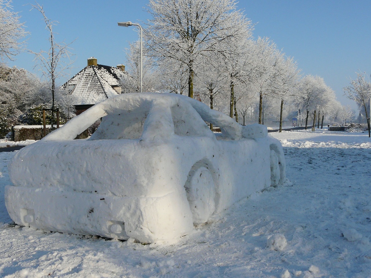 car winter snow free photo