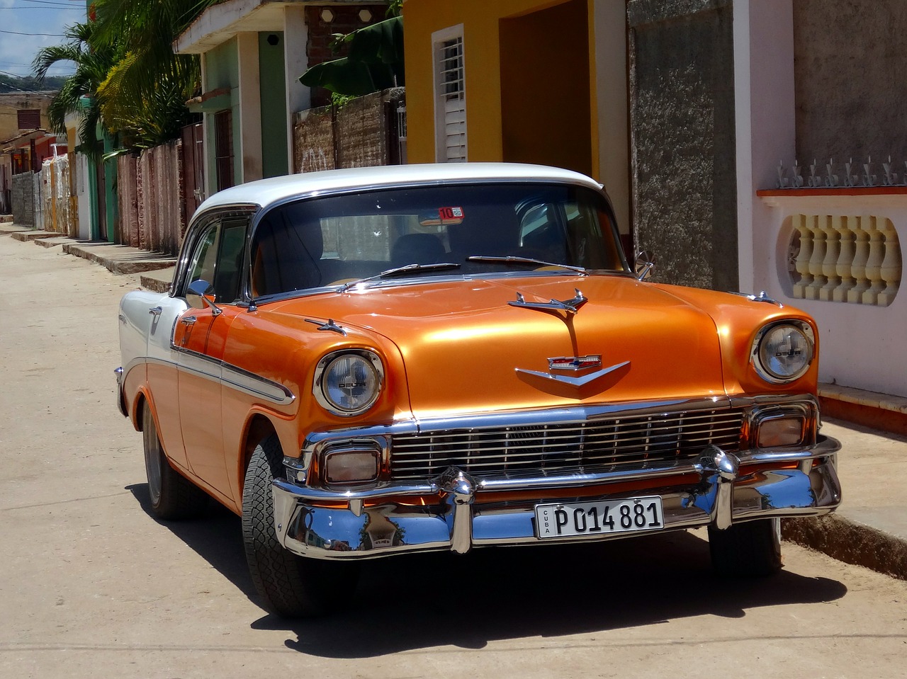 car retro orange free photo