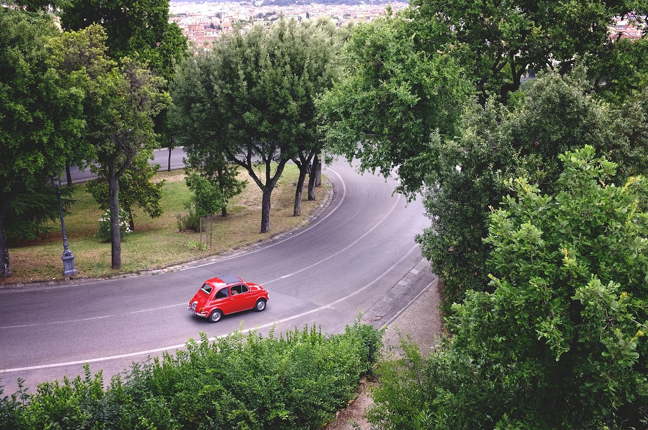 car red road free photo