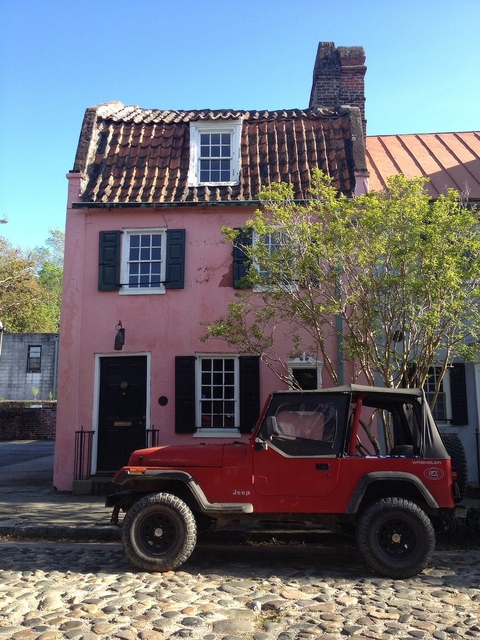 car america pink house free photo