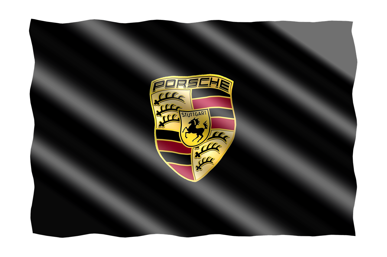 car brand flag porsche free photo