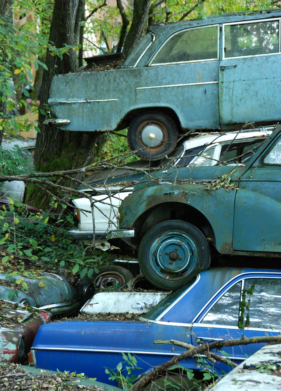 car cemetery old weathered free photo