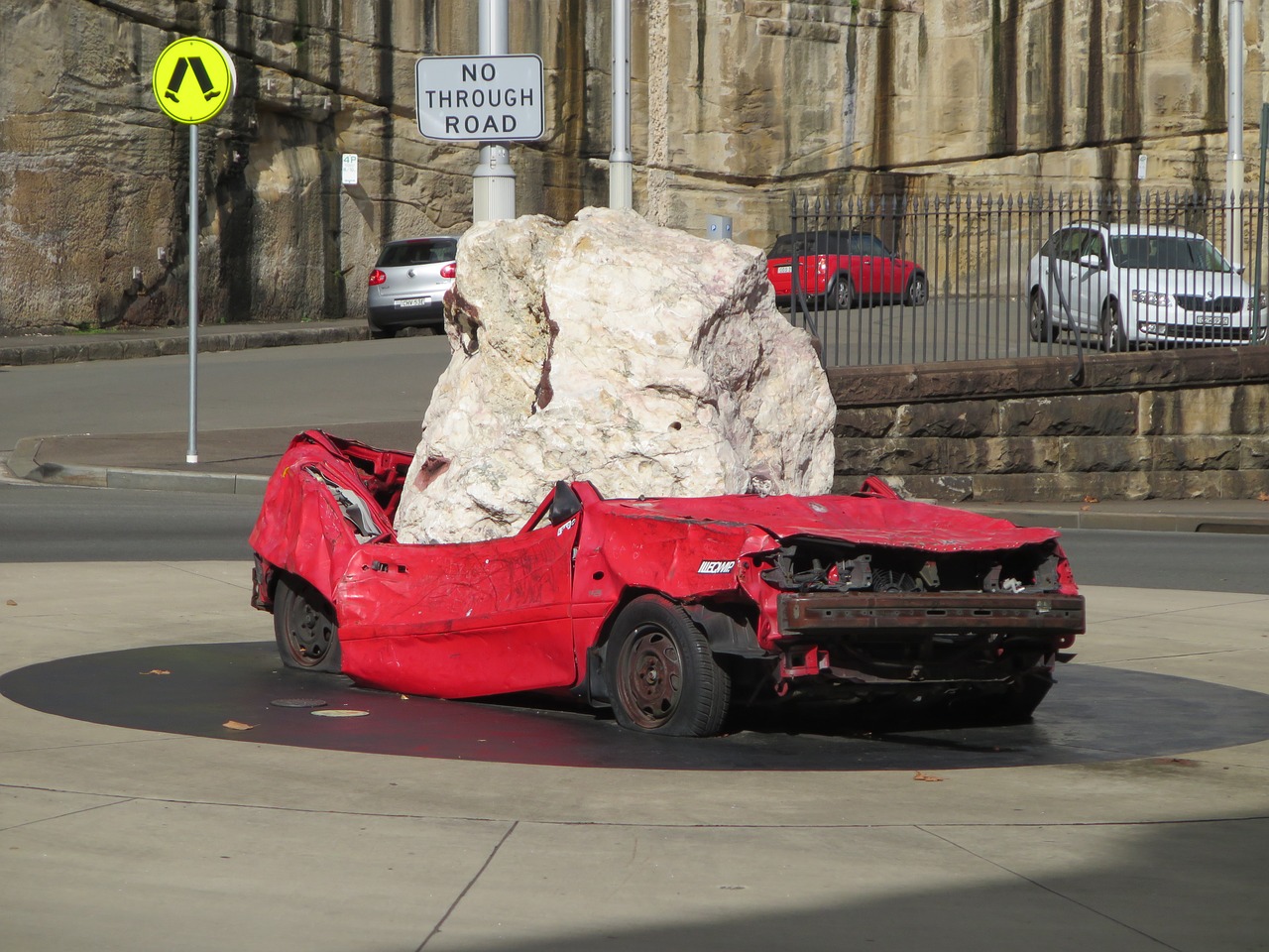 car crash stone hit free photo