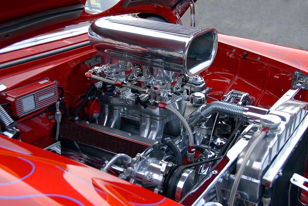 car engine customized shiny free photo