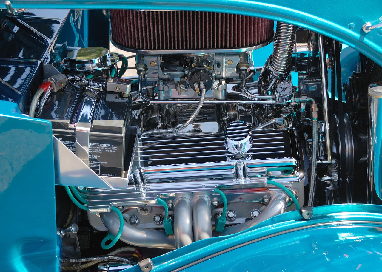 car engine customized retro free photo