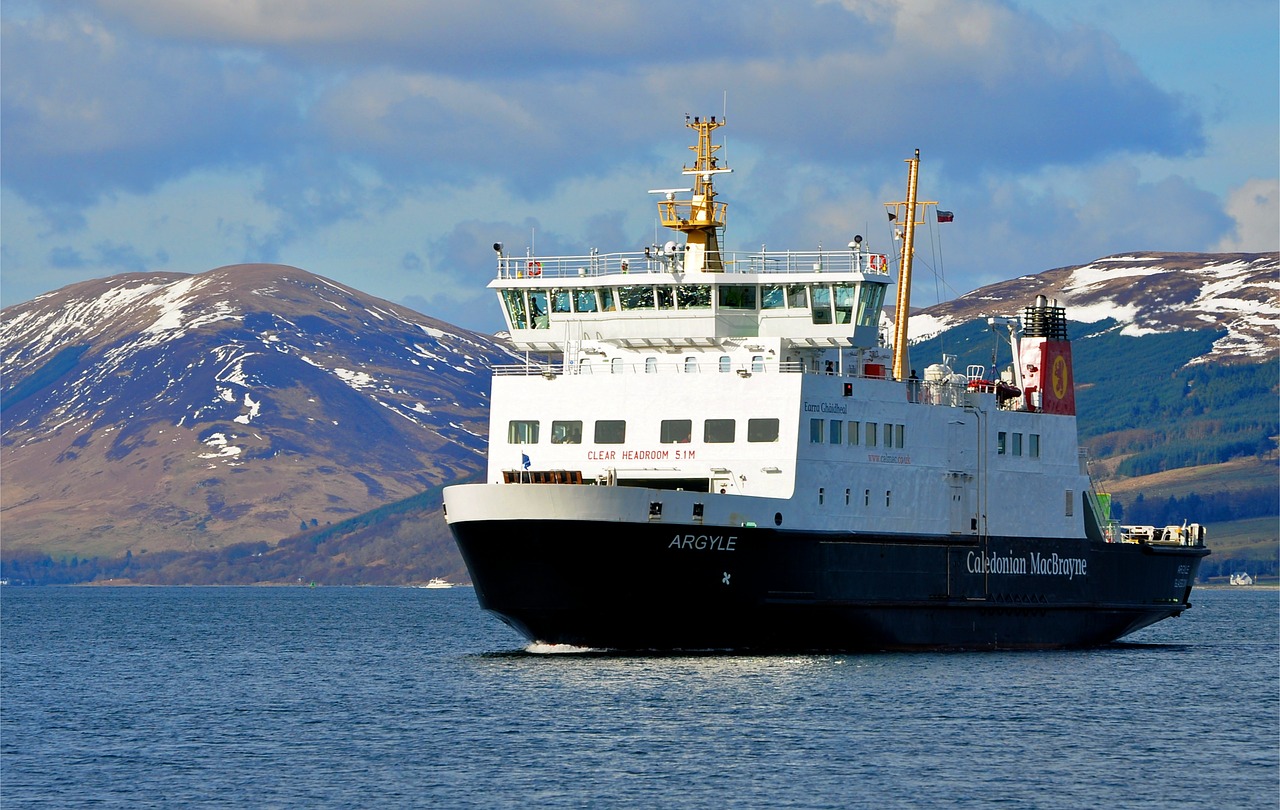 car ferry clyde estuary cowal hills free photo