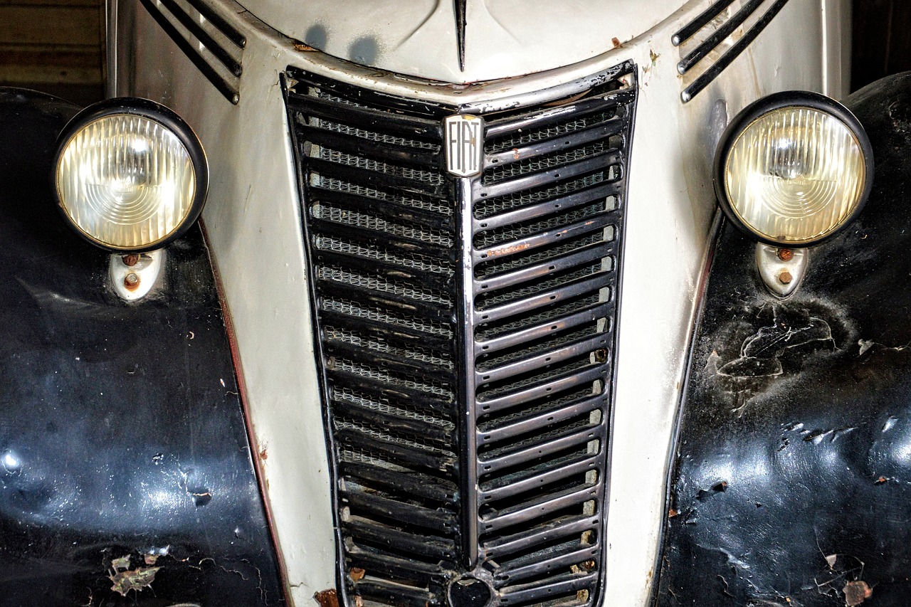 car front grille spotlight free photo