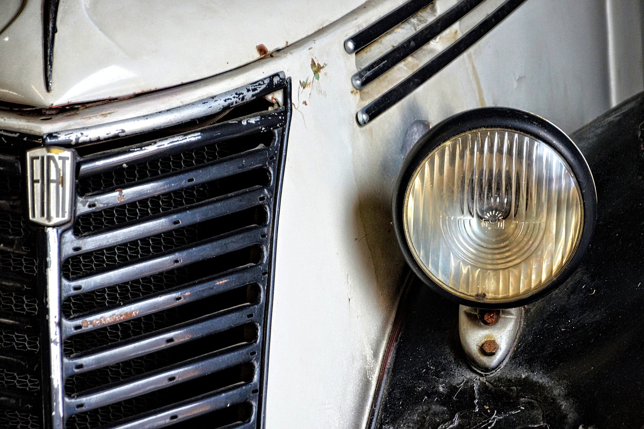 car front grille spotlight free photo
