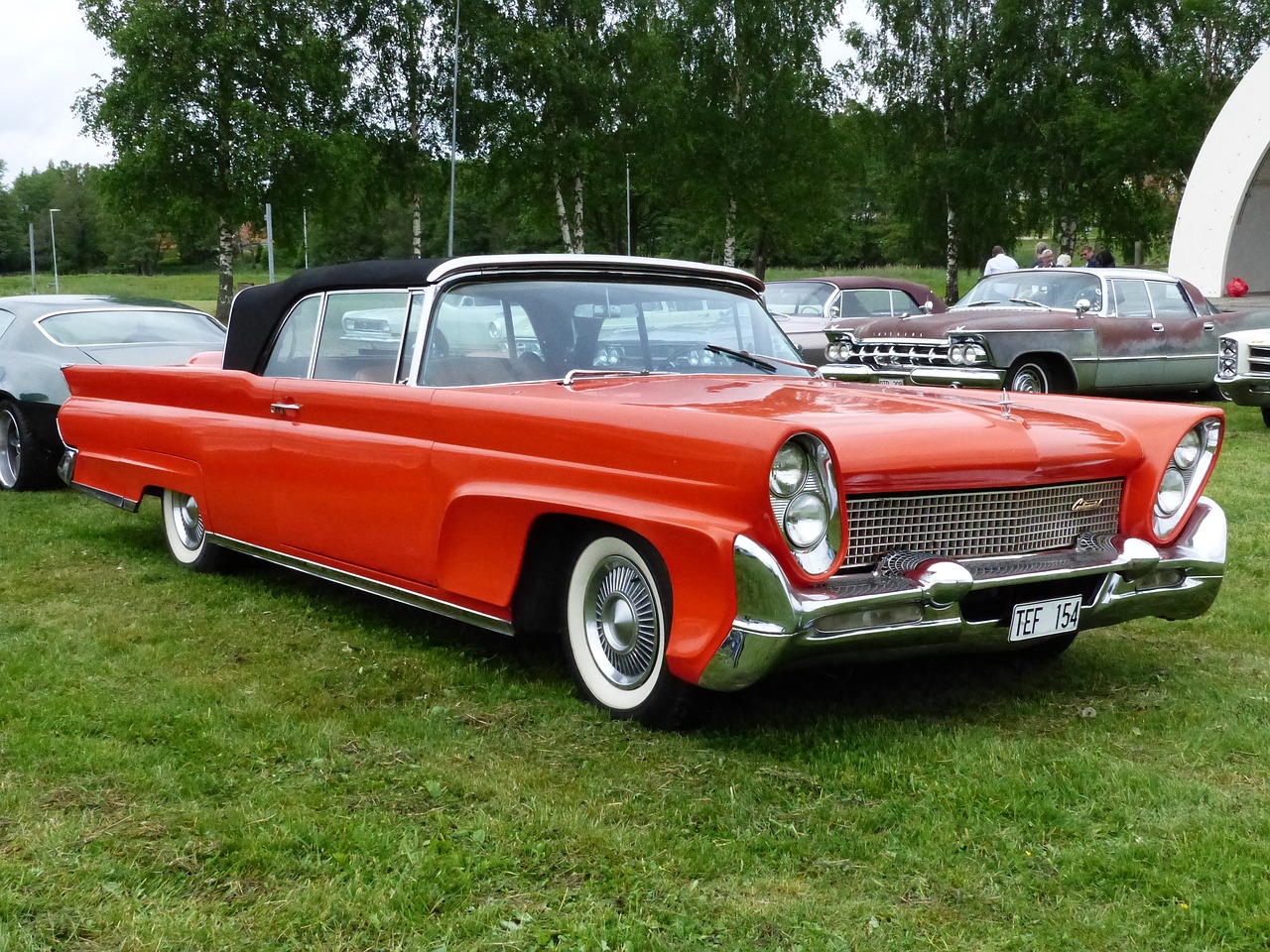car show sweden red free photo